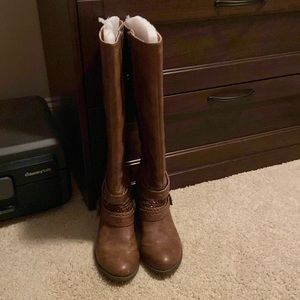 Brown riding boots